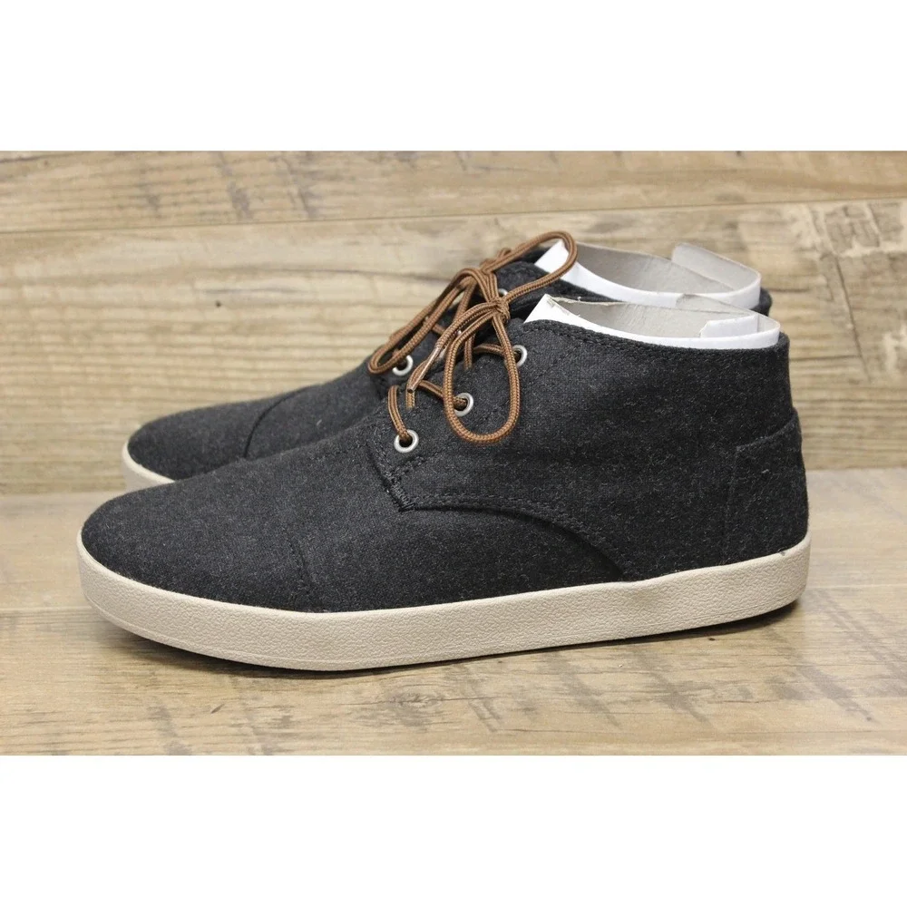 TOMS Paseo Mid Ankle Shoes Mens 8.5 Black Wool Casual Outdoor Cozy Urban Style